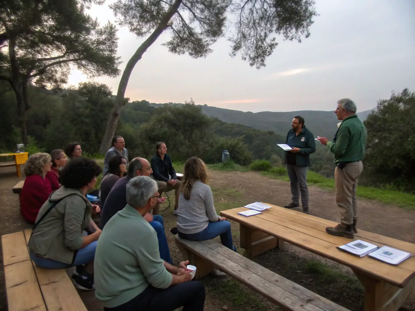 A group of community members participating in an ASSO MOM workshop, learning about the importance of cultural and natural heritage.